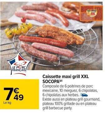 Carrefour Caissette Maxi Grill XXL Socopa offre