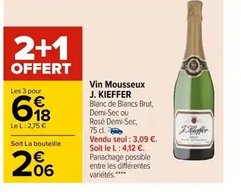 Carrefour Vin Mousseux J Kieffer offre