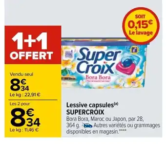 Carrefour Supercroix Lessive Capsules offre