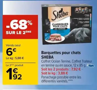 Carrefour Barquettes Pour Chats Sheba offre
