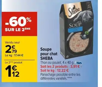 Carrefour Sheba Soupe Pour Chat offre