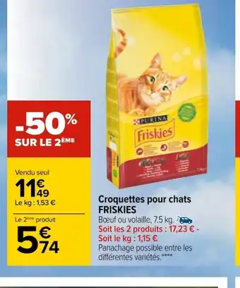 Carrefour Friskies Croquettes Pour Chats offre