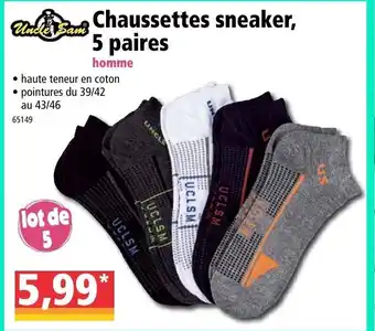 Norma Chaussettes sneaker 5 paires offre