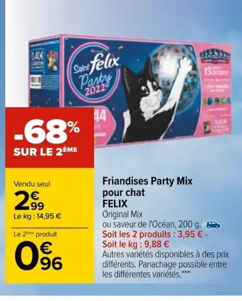 Carrefour Felix Friandises Party Mix Pour Chat offre