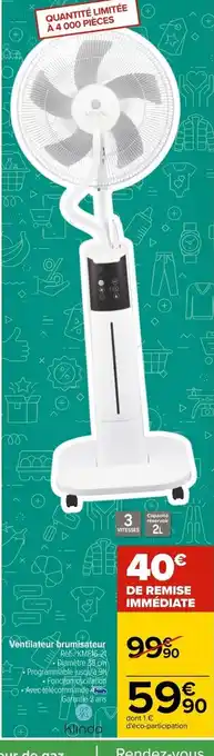 Carrefour Ventilateur Brumisateur offre