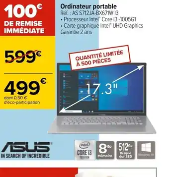 Carrefour Asus Ordinateur Portable offre