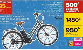 Carrefour Vélo de Ville Avec Assistance électrique offre