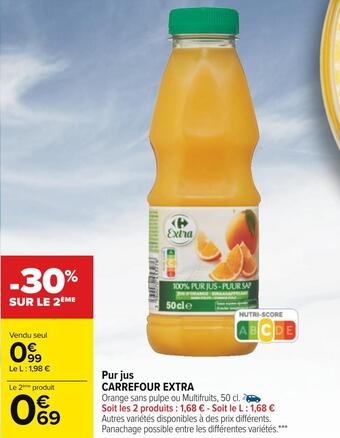 Carrefour Carrefour extra pur jus offre