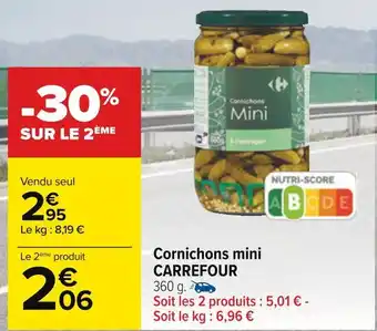 Carrefour Carrefour cornichons mini offre
