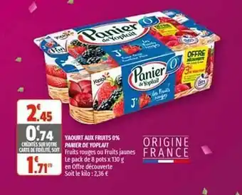 Coccimarket Yaourt Aux Fruits 0% Panier De Yoplait offre