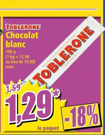 Norma Toblerone Chocolat Blanc offre
