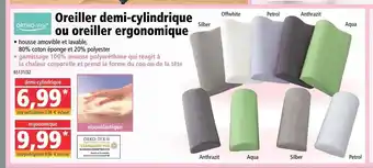Norma Oreiller Demi-Cylindrique Ou Oreiller Ergonomique offre