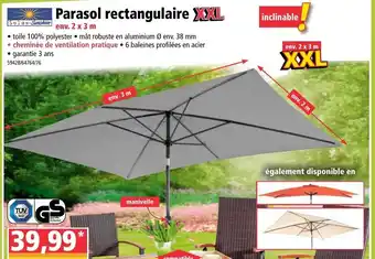 Norma Parasol Rectangulaire offre