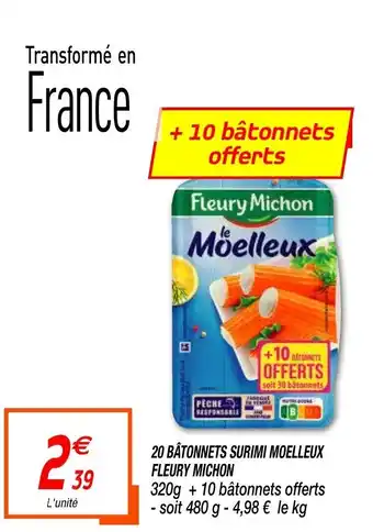 Netto 20 Bâtonnets Surimi Moelleux Fleury Michon offre