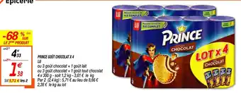 Netto Prince Goût Chocolat X4 Lu offre
