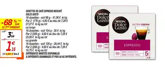 Dosettes De Café Espresso Nescafé Dolce Gusto