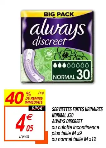 Serviettes Fuites Urinaires