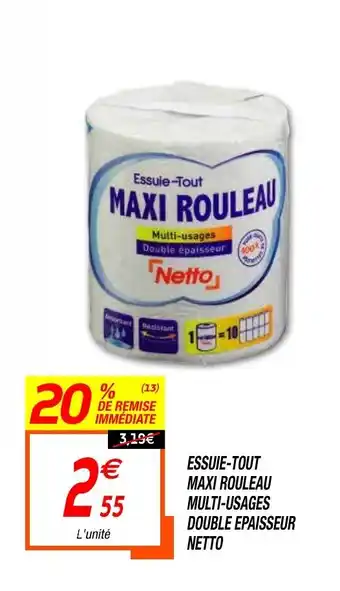 Netto Essuie-Tout Maxi Rouleau offre
