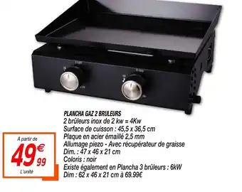 Netto Plancha GAZ 2 Bruleurs offre