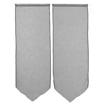Vitrage passe tringle pointe gris effet lin x2