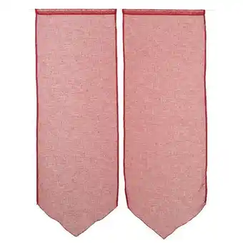 Gifi Vitrage passe tringle pointe rouge effet lin x2 offre