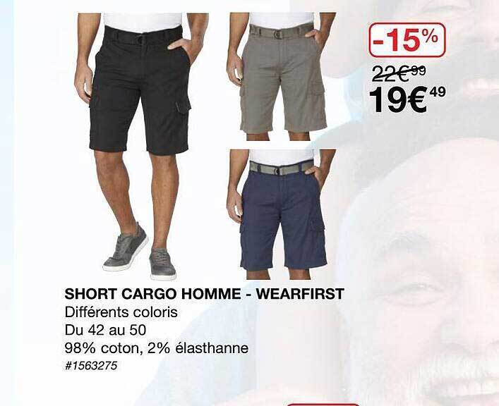Promo Short Cargo Hommewearfirst chez Costco