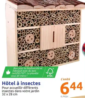 Action Hotel à insectes offre