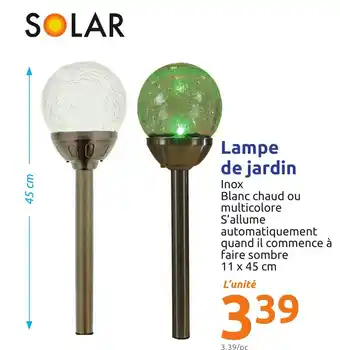 Action SOLAR lampe de jardin offre