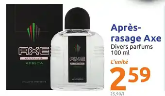 Action Après-rasage axe offre