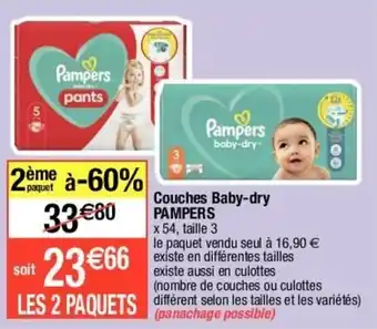 Migros PAMPERS couches baby-dry offre