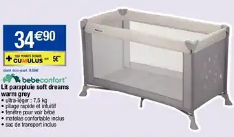 Migros BEBECONFORT lit parapluie soft dreams warm grey offre
