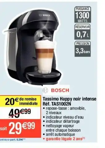 Migros Bosch Tassimo Happy Noir Intense offre