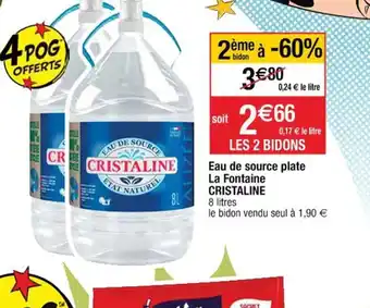 Cora x Carrefour Cristaline Eau de Source Plate La Fontaine offre