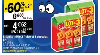 Cora x Carrefour BN Biscuits Mixte 2 Fraise Et 1 Chocolat offre