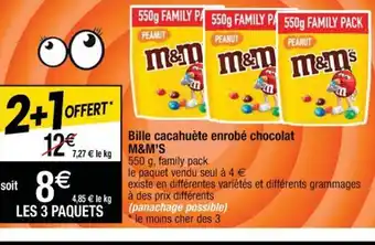 M&M's Bille Cacahuète Enrobé Chocolat