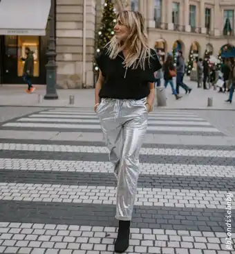 Promod Pantalon paper bag effet alu offre