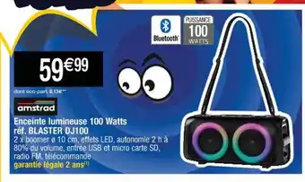 Cora x Carrefour Enceinte Lumineuse 100 Watts offre