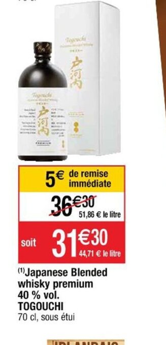 Togouchi Japanese Blended Whisky Premium 40% vol