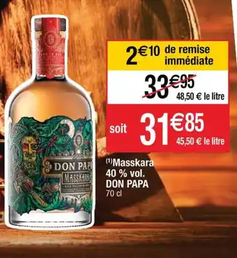 Cora x Carrefour Don Papa Masskara 40% vol offre