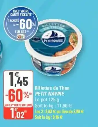 G20 Petit Navire Rillettes de Thon offre