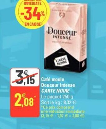 G20 Carte Noire Café Moulu Douceur Intense offre