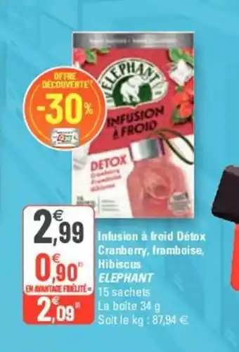Elephant Infusion à Froid Détox Cranberry Dramboise Hibiscus