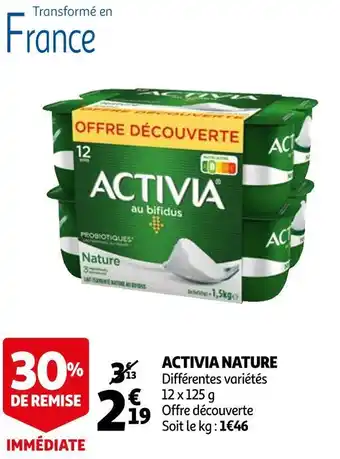 Auchan Activia activia nature offre