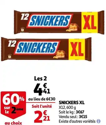 Auchan Snickers snickers xl offre