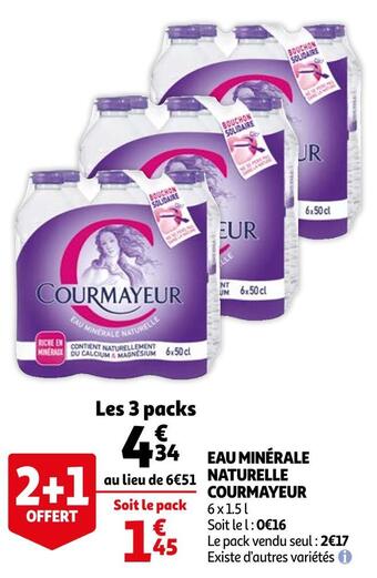 Auchan Courmayeur eau minérale naturelle offre