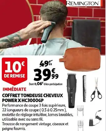 Auchan Remington coffret tondeuse cheveux power x hc3000gp offre