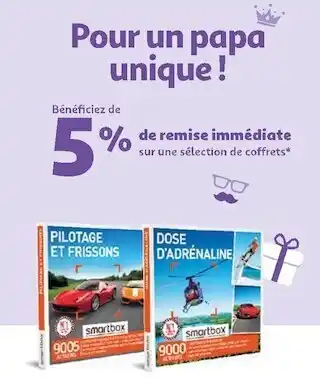 Auchan Smartbox bon plan sur une sélection de coffrets smartbox offre