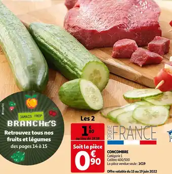 Auchan Concombre offre