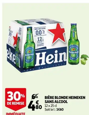 Auchan Heineken bière blonde sans alcool offre