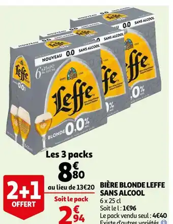 Auchan Leffe bière blonde sans alcool offre